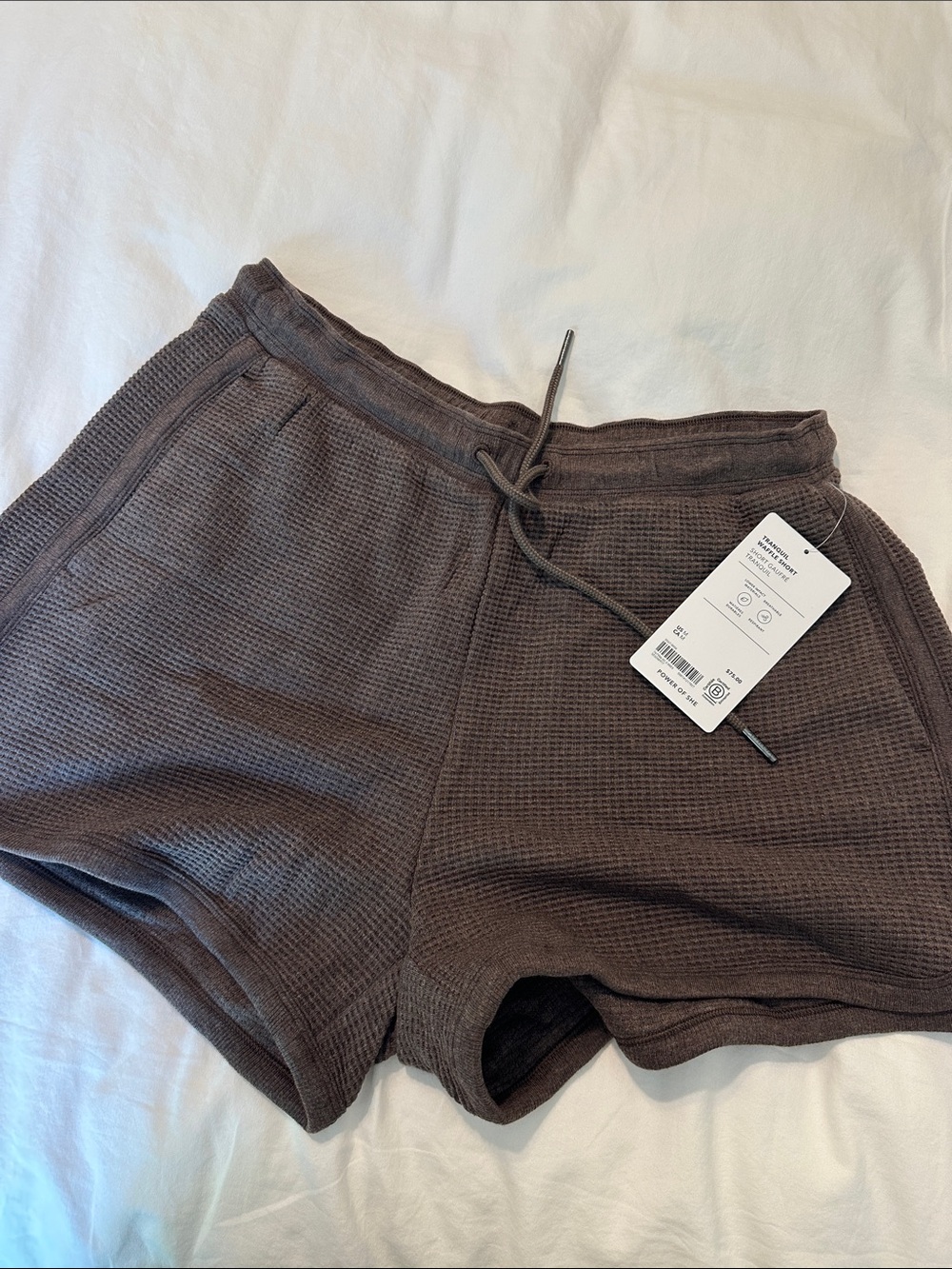 Athleta Tranquil Waffle Shorts in Truffle - Women's Casual Lounge Shorts
